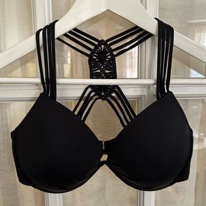 Victoria’s Secret Boho Macrame Bikini Top - Black VS Swim Top 34DD bathing suit